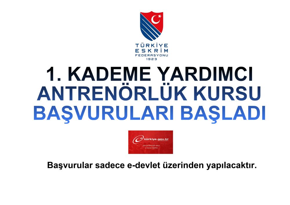 1. Kademe Yardımcı Antrenörlük Kursu başvuruları başladı