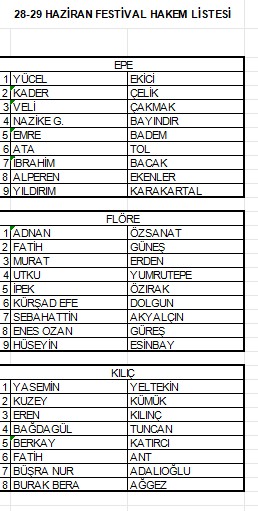FESTİVAL HAKEM LİST.